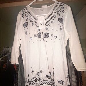 Chic connection sheer peasant top